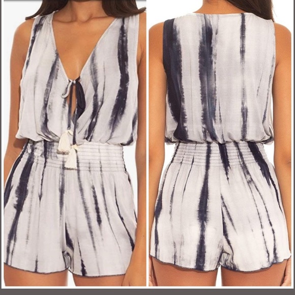 NWT Becca smocked tie dye romper size Large - Picture 2 of 3